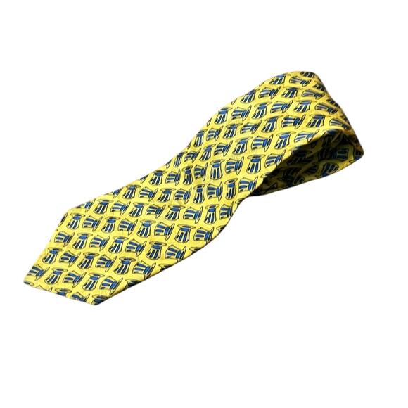 Grateful Dead Uncle Sam First Set Yellow Gold Blue Silk Tie RARE VINTAGE - Picture 2 of 8